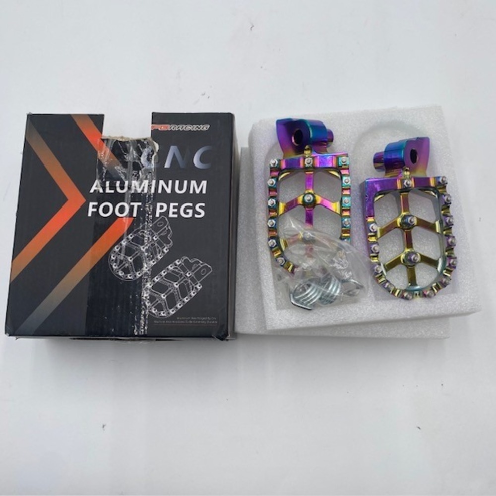 JFG RACING CNC Aluminum Foot Pegs Motorcycle Aurora Violet Iridescent MX Pegs